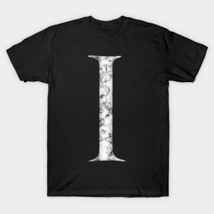 I in Roman White Marble Latin Alphabet Letter Sticker T-Shirt